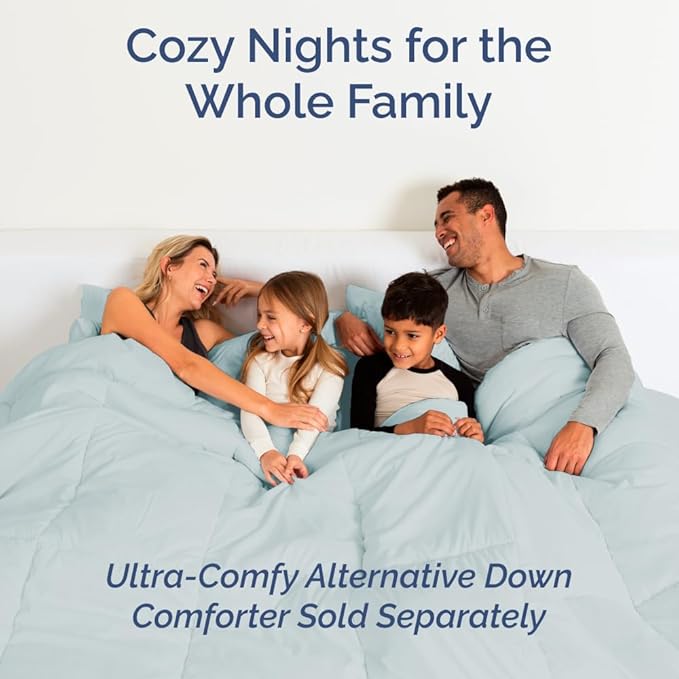 Full XL Bed Sheet - 4 Piece Full XL Bed Sheets Set - Soft, Breathable & Cooling - Hotel Luxury Bedding for Women, Men, Kids, Teens, Boys & Girls - Deep Pockets, Comfy, Fade & Wrinkle Free - Ice Blue