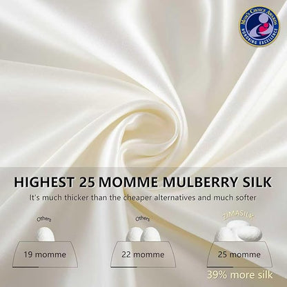 ZIMASILK 25 Momme 100% Pure Mulberry Silk Pillowcase for Hair and Skin Care, Highest Grade 6A Pillow Cases for Women, Long-Lasting Durablity, Gift for Women Men, 1Pc (King 20"x36", Ivory)