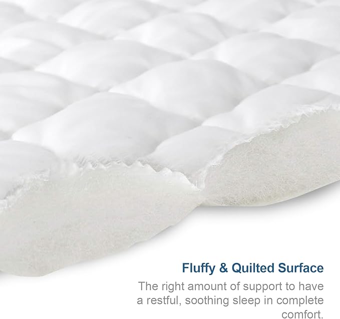 Twin Extra Long (XL) Mattress Pad Waterproof Protector, Twin XL Mattress Protector Cover for College Dorm, Breathable & Noiseless Twin XL Mattress Topper Fitted with Deep Pocket to 14" Depth