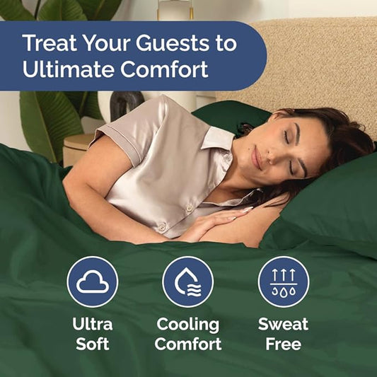 Bulk Case Pack of 12 Sheet Sets - (12) Complete Cal King Size Sheet Sets w/ Deep Pockets - Wholesale Bulk Bedding for Hotels, Spas & Airbnbs - Breathable and Wrinkle Free - (Cal King, Emerald Green)