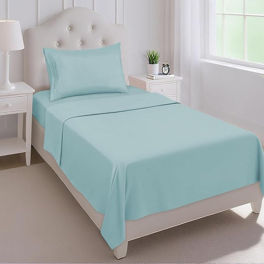 Mejoroom Twin Sheet Set - Hotel Collection Twin Sheets - Bedding Sheets & Pillowcases with Deep Pocket Fitted Sheet, Breathable, Wrinkle & Fade Resistant - 3 Piece(Grayish Green)