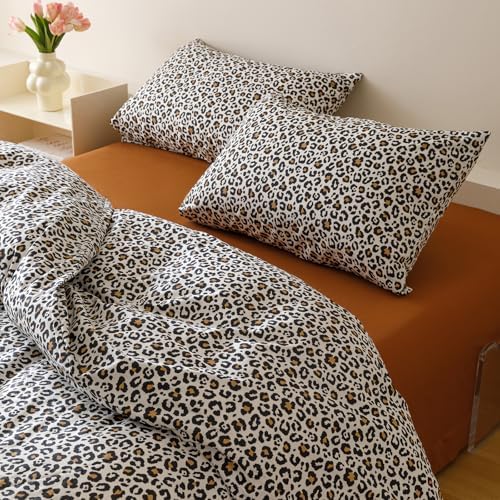 Houseri Leopard Comforter Set Twin Black Cheetah Print Bedding Sets Quilt Stylish and Bold Animal Print Bed Blanket Twin Size