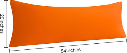 NTBAY Body Pillow Cases Set of 2, 2 Pack Brushed Microfiber 20x54 Pillow Cases, Soft, Wrinkle, Fade, Stain Resistant Orange Pillow Cases with Envelope Closure, 20x54 Inches, Orange
