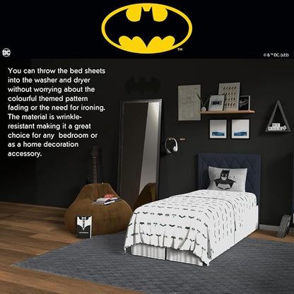 Franco Collectibles Batman DC Comics Bedding Super Soft Microfiber Twin Sheet Set, College Dorm Essentials, (Officially Licensed Product)