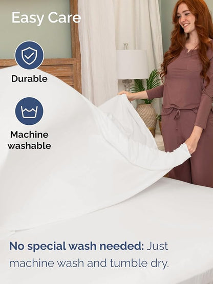 Extra Deep Full Sheet Set - 6 Piece Breathable and Cooling Sheets - Hotel Luxury Bedding for Women, Men, Kids & Teens - Easy & Secure Fit - Soft and Wrinkle Free - Extra Deep Pockets - Antique White