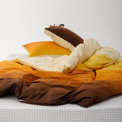 Luxlovery Gradient Color Comforter King Orange and Yellow Bedding Set Abstract Ink Color Blanket Quilts Soft Breathable Stylish Blanket Quilts Colorful Modern Comforter Set Women Men
