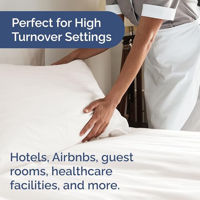 Bulk Case Pack of 12 Sheet Sets - (12) Complete King Size Sheet Sets with Deep Pockets - Wholesale Bulk Bedding for Hotels, Spas & Airbnbs - Breathable, Cooling & Wrinkle Free - (King, Antique White)