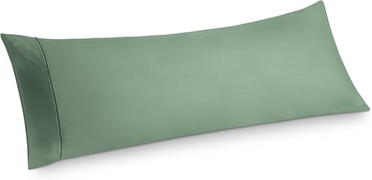 Bedsure Body Pillow Case Cover - Sage Green Brushed Microfiber Long Pillow Cases, Ultra Soft and Cozy Body Pillowcase with Envelope Closure for Kids, Wrinkle, Fade Resistant, 1 Pack, 20x54 Inches