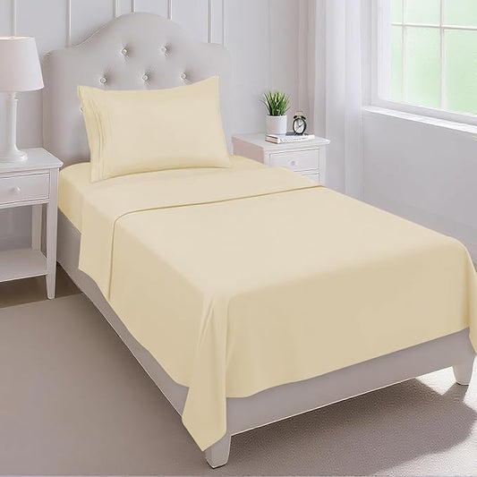 Mejoroom Twin Sheet Set - Hotel Collection Twin Sheets - Bedding Sheets & Pillowcases with Deep Pocket Fitted Sheet, Breathable, Wrinkle & Fade Resistant - 3 Piece(Taupe)