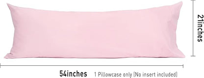 Sunflower Body Pillowcase 100% Cotton Long Pillow Cover/Case Envelope Closure 1 Pack, 20×54 inches Dark Pink, Soft and Breathable