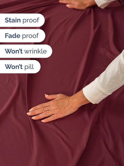 Extra Deep Queen Sheet Set - 6 Piece Breathable and Cooling Sheets - Hotel Luxury Bedding for Women, Men, Kids & Teens - Easy Secure Fit - Soft, Wrinkle Free and Comfy - Extra Deep Pockets - Burgundy