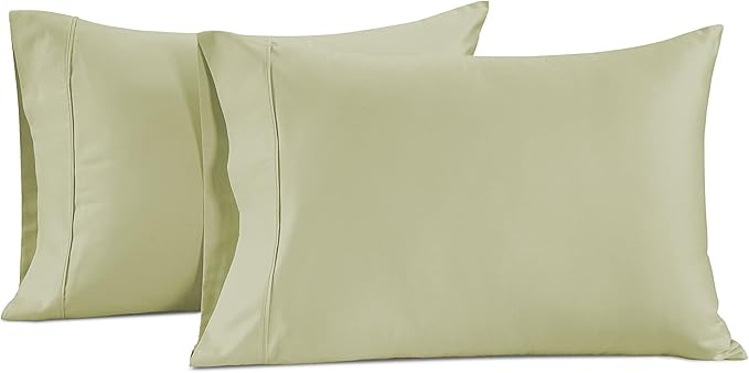 Pillow Case Covers King, Set of 2, 100% Egyptian Cotton Sateen, Soft Cool & Smooth 1000 Thread Count Pillow Cases - Seafoam