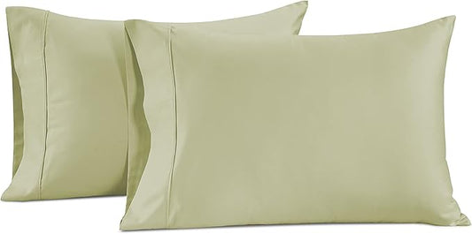 Pillow Case Covers King, Set of 2, 100% Egyptian Cotton Sateen, Soft Cool & Smooth 1000 Thread Count Pillow Cases - Seafoam