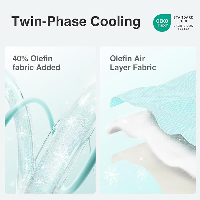 Novilla Cooling Mattress Topper Twin Size, Cooling Factors Infused Mattress Pad for Hot Sleepers, Breathable Mattress Cover with Deep Pocket, Soft Down Alternative Bed Topper for Back Pain Relief