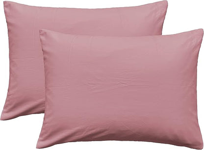 iMaylex Soft 100% Egyptian Cotton Zipper Pillow Case, Cozy and Lightweight Pillowcase, Set of 2, Lotus Pink, Standard, 20" x 26"