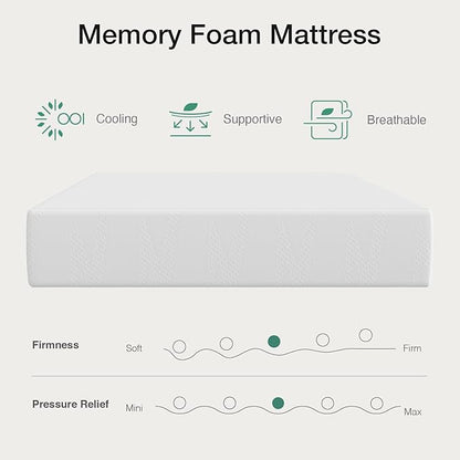 Novilla California King Mattress, 12 inch Cal King Mattress in a Box, Gel Memory Foam Mattresses for Cooling Night Sleep, Comfort Support and Pressure Relief, CertiPUR-US Certified,White