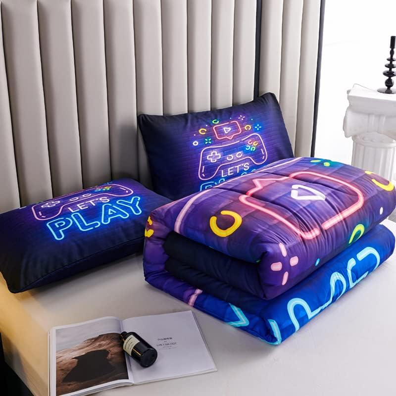 Gaming Bedding Sets for Boys,Twin Comforter Set for Boys,Gaming Comforter Set for Boy,Kids Bedding Twin with 2 Pillowcases,Microfiber Boy Bed Set,All Season Use