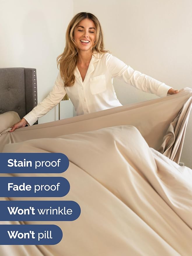 Extra Deep Queen Sheet Set - 6 Piece Breathable and Cooling Sheets - Hotel Luxury Bedding for Women, Men, Kids & Teens - Easy & Secure Fit - Soft, Wrinkle Free and Comfy - Extra Deep Pockets - Cream