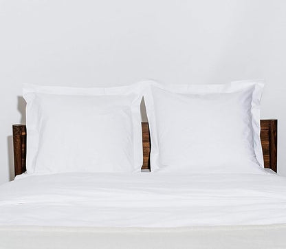 Euro Sham Covers 24x24 Set of 2 White 600 Thread Count 100% Egyptian Cotton Pack of 2 Euro 24x24 Pillow Covers Cushion Cover Cases Soft Skin Friendly European Size Decorative Square Pillow Shams
