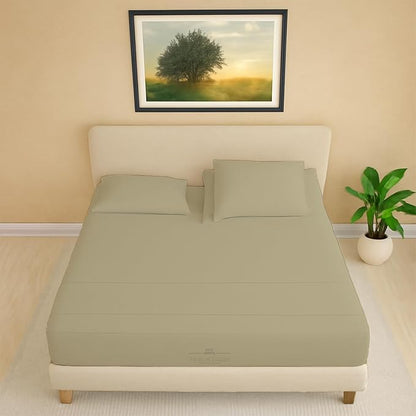 Split Head Flex 1 Qty Fitted Sheet for Adjustable Bed, Queen 28" Split Down from The Top, 100% Egyptian Cotton 600 Thread Count, 18" Deep Pocket, Super Soft Wrinkle Free, Beige