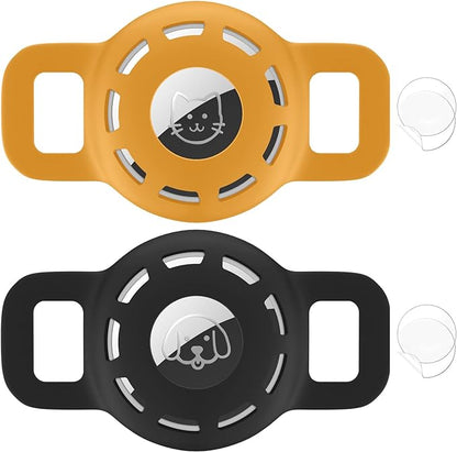 for Air tag Cat Collar Holder for Apple Air Tag, 2 Pack of Pet Collar Holder for Cat and Small Dog Collar Within 1/2 inch and 2 Pack Protector for Air Tag