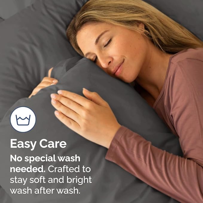 Body Pillowcases Set of 4-20x54 Long Body Pillow Case - Soft Body Pillow Cover for Sleeping & Side Sleepers - Comfy, Breathable & Fade Free - Machine Washable with Envelope Enclosure - (Charcoal)