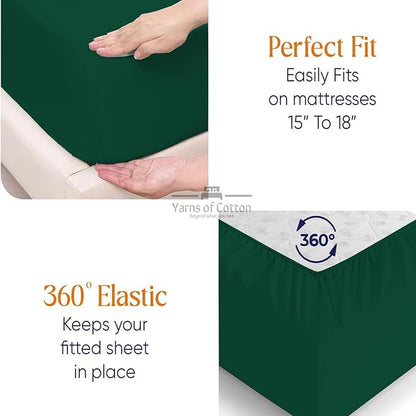 Split Head Flex 1 Qty Fitted Sheet for Adjustable Bed, King 36" Split Down from The Top, 100% Egyptian Cotton 600 Thread Count, 18" Deep Pocket, Super Soft Wrinkle Free, Olive