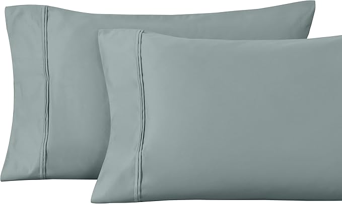 Superior 1200 Thread Count 100% Egyptian Cotton, Soft and Breathable, 2-Piece King Pillowcase Set Solid, Teal