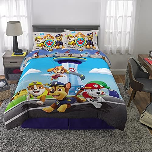Franco Paw Patrol Kids Bedding Super Soft Comforter And Sheet Set, 5 Piece Full Size, (Official) Nickelodeon, 39 x 75 Inch