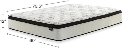 Signature Design by Ashley Chime 12 Hybrid Innerspring Queen Size Mattress, Ultra Plush Feel, Gel Memory Foam for Lumbar Support, Mattress in a Box, 12 Inch
