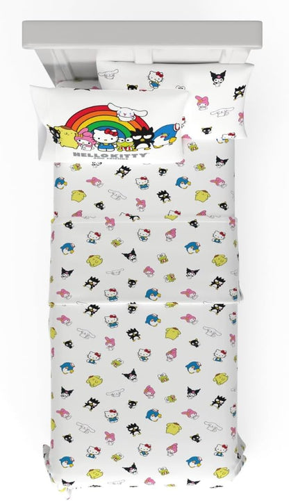 Collectibles Hello Kitty & Friends Bedding Super Soft Cotton 3 Piece Twin XL Sheet Set, College Dorm Essentials, (Officially Licensed Product) by Franco