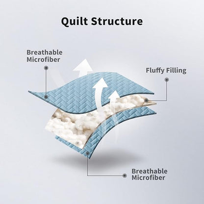 Maple&Stone Quilt Set King Size, Lightweight Light Blue Bedspread Ultrasonic Chevron Pattern Light Coverlet for All Season Comforter Bedding Decor - 3 Piece King Bed Cover Sets