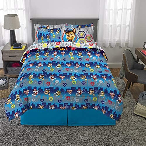 Franco Kids Bedding Super Soft Comforter and Sheet Set with Sham, 7 Piece Full Size, Paw Patrol Movie