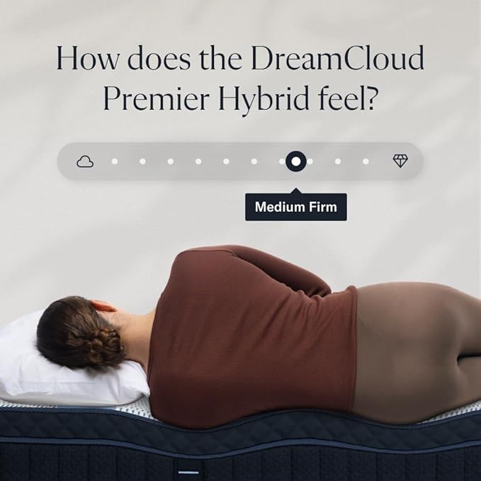 DreamCloud Premier 13" Twin XL Mattress - Luxury Hybrid Gel Memory Foam - 365 Night Trial - Back Pain Relief - Fiberglass Free - Forever Warranty - Mattress in a Box - CertiPUR-US Certified