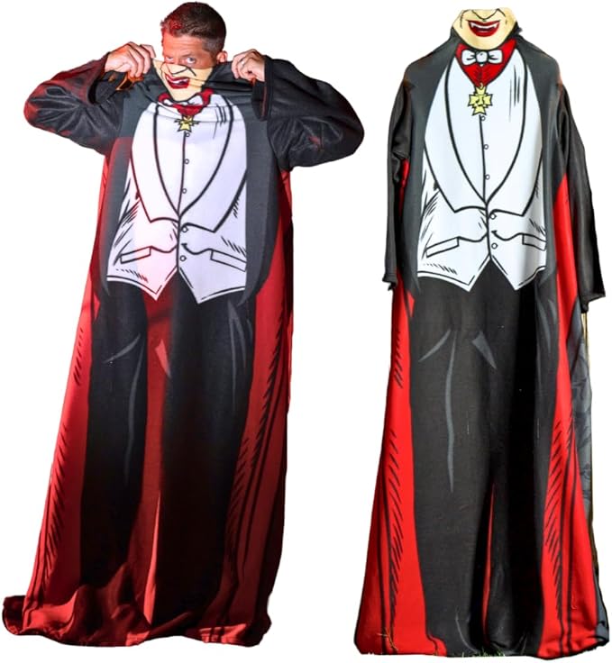 Franco Collectibles Universal Monsters Dracula Halloween Horror Super Soft Cozy Wearable Sleeved Throw Blanket, 70 in x 48 in (Officially Licensed Product)