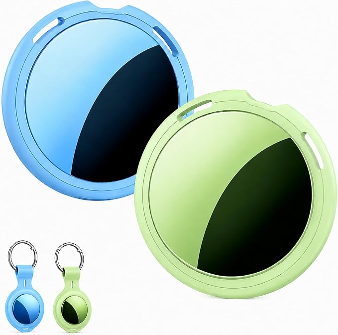 2 Pack Tracker Tags Finder Apple Find My MFi Certified Waterproof iOS Only | Bluetooth Air Smart Tags Item Finder Locator Worldwide Tracking for Key Pets Wallet Backpack Dogs Luggage Replaceable Battery