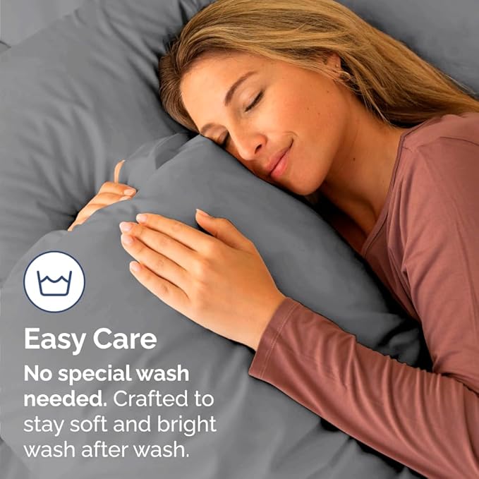 Standard Pillow Cases Set of 4 - Ultra Soft Hotel Quality Pillowcase Covers - Comfy Bedding for Women, Men, Kids & Teens - Machine Washable Pillow Protectors - 4 Piece Set - Standard Size Steel Blue