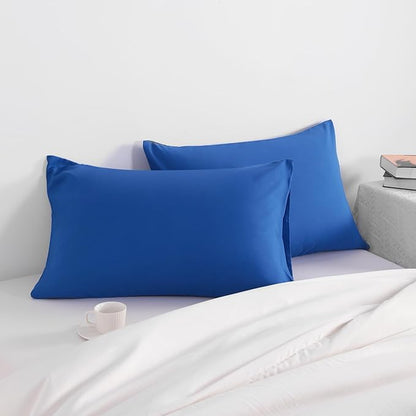 NTBAY King Pillow Cases Set of 2, 2 Pack Brushed Microfiber 20x40 Pillow Cases, Soft, Wrinkle, Fade, Stain Resistant Royal Blue Pillow Cases with Envelope Closure, 20x40 Inches, Royal Blue