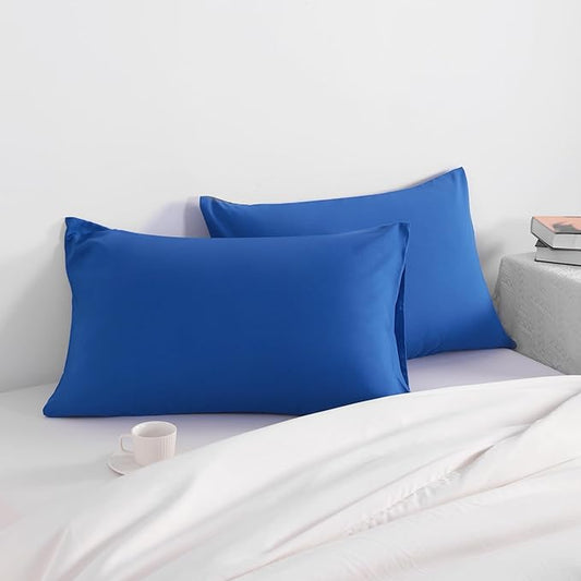 NTBAY King Pillow Cases Set of 2, 2 Pack Brushed Microfiber 20x40 Pillow Cases, Soft, Wrinkle, Fade, Stain Resistant Royal Blue Pillow Cases with Envelope Closure, 20x40 Inches, Royal Blue
