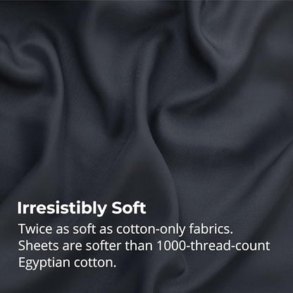 Cariloha Aloha Soft 4-Piece Sheet Set | Cape Blue | Split King | Made from 100% Viscose derived from Bamboo | Introductory Sheet Line