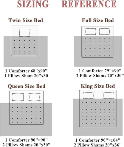 Vintage Floral Comforter Set Queen Size, Black Red Luxurious Penoy Bedding with Golden Leaves for Adult Women, 3Pieces Soft Microfiber Quilted Set with 2 Pillowcase, 90“x90