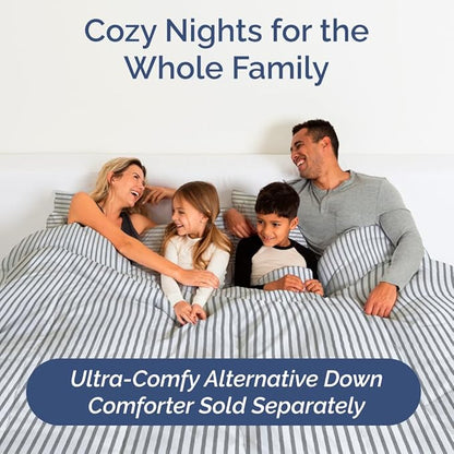 Full XL Bed Sheet - 4 Piece Full XL Bed Sheets Set - Soft, Breathable & Cooling - Hotel Luxury Bedding for Women, Men, Kids, Teens, Boys & Girls - Deep Pockets, Fade and Wrinkle Free - Grey Stripes