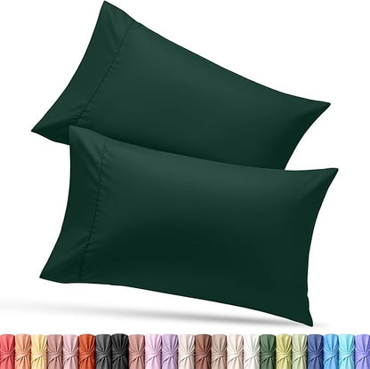 Utopia Bedding King Pillow Cases - 2 Pack - Envelope Closure - Soft Brushed Microfiber Fabric - Shrinkage and Fade Resistant Pillow Covers King Size 20 X 40 Inches (King, Emerald)