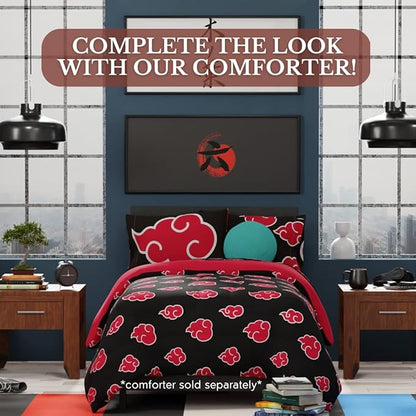 Naruto Akatsuki Anime Bedding Super Soft Microfiber Queen Sheet Set, (Official Licensed Naruto Product) by Franco