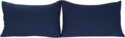 Stretch Pillowcases - Micro Jersey Knit & Ultra Soft, Standard Size - Set of 2 Pillow Cases, Navy