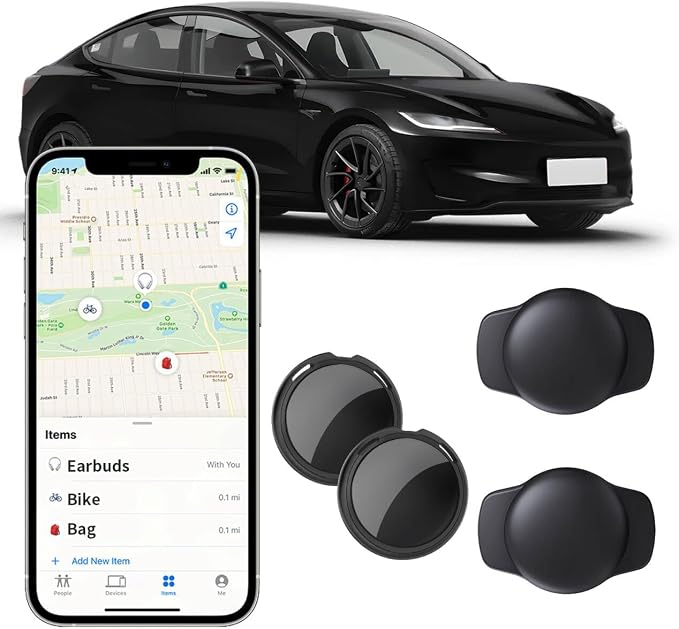 2 Pack GPS Tracker for Vehicles for Apple Find My iOS Only No Monthly Fee | Mini Car Tracker With Magnetic Case Supports Hidden Vehicle Tracking No Subscription No SIM Global for Cars Pets Kids