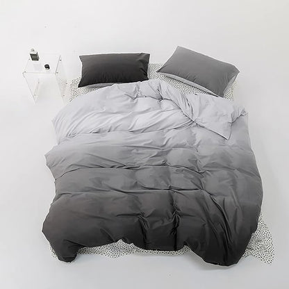 Luxlovery Grey and Black Gradient Comforter Set California King Dark Grey Bedding Set Men Women Minimalist Bedding Set Soft Breathable Blanket Quilts Grey Gradient Comforter Set