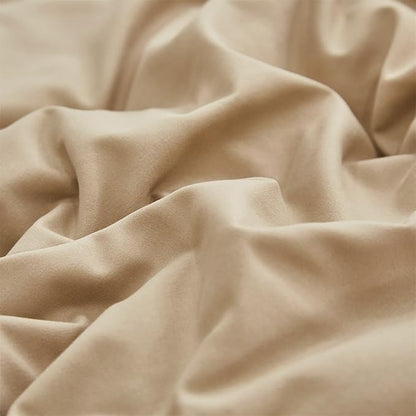CLOTHKNOW Taupe Ruffle Queen Comforter Set Champagne Bedding Comforter Sets Soft Shabby Chic Farmhouse Comforter with 2 x Pillow Cases