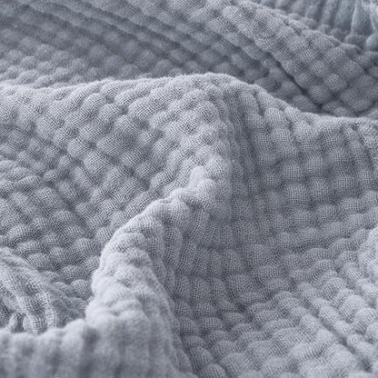 EMME Muslin Blankets for Adults Throw Blanket for Couch Breathable Gauze Soft Lightweight Airy Dusty Blue Super King 120" x 94"