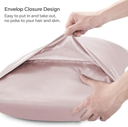 BEDELITE Satin Body Pillow Cover, Super Soft and Cooling Body Pillow Pillowcase for Hair and Skin, Breathable Silky Full Long Pillowcase Cover(20"x54", Lotus Pink)